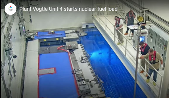 Westinghouse поздравява екипа на Vogtle за старта на зареждането на 4-ти блок с ядрено гориво